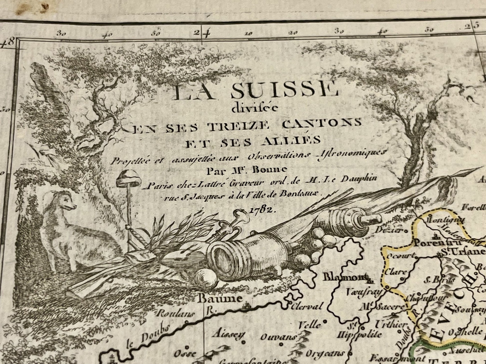 Carte ancienne Suisse par Rigobert Bonne
