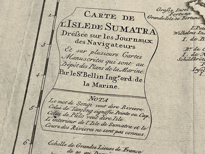 Carte ancienne Sumatra par Bellin