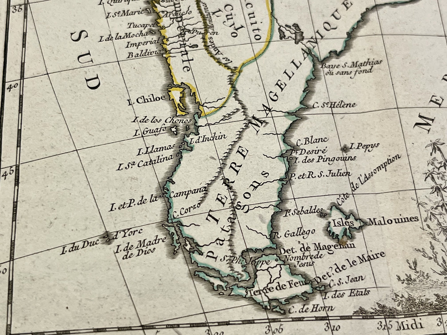 Carte ancienne Terre Magellanique