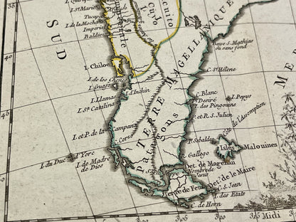 Carte ancienne Terre Magellanique