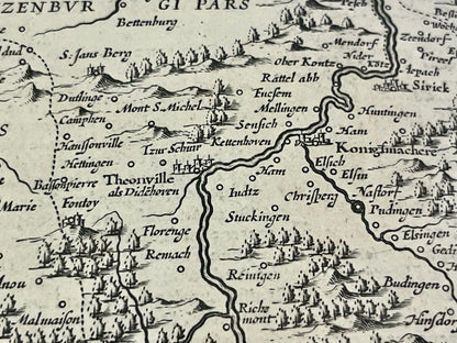 Carte ancienne Thionville Lorraine