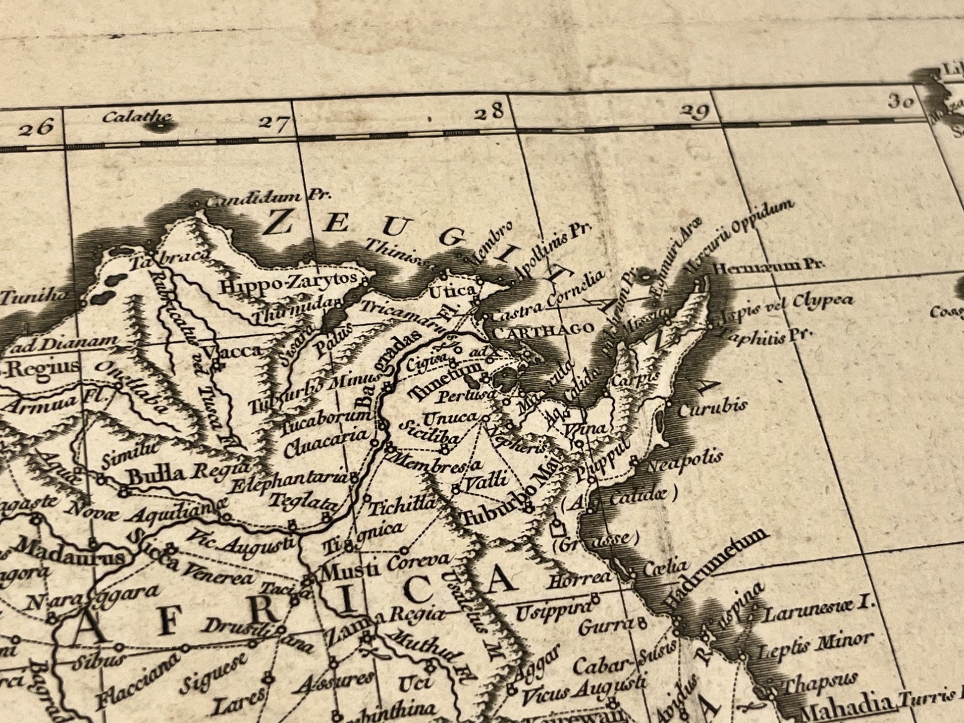 Carte ancienne Tunisie Empire Romain