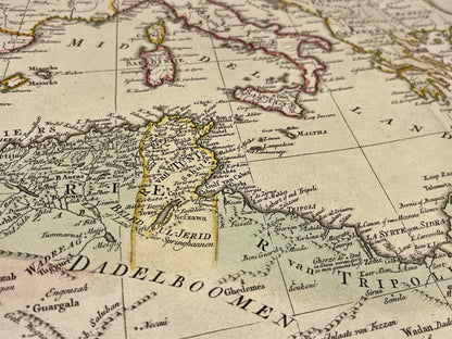 Carte ancienne Tunisie Libye 