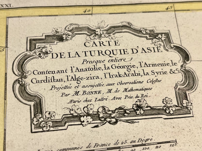 Carte ancienne Turquie d Asie par Rigobert Bonne