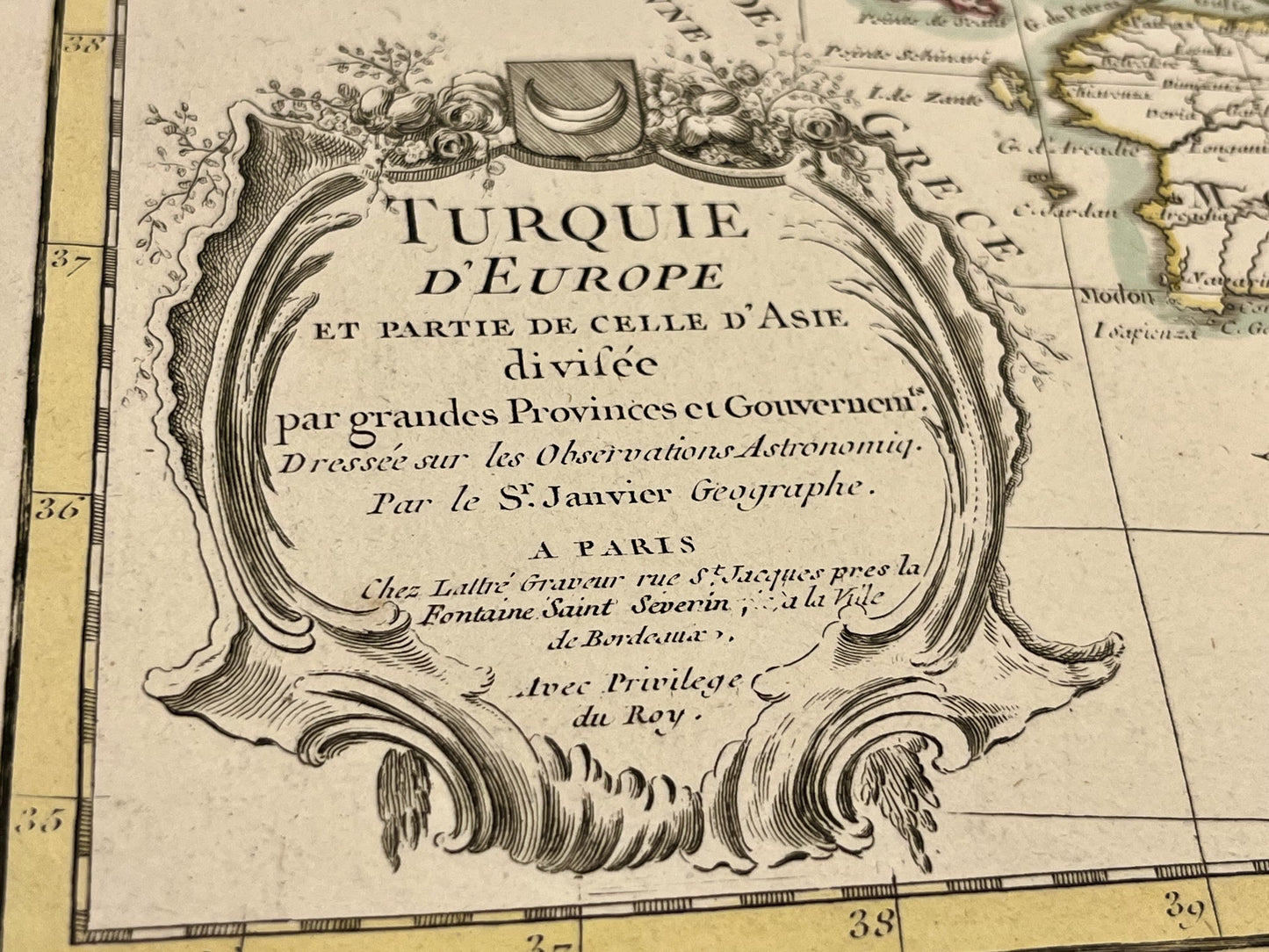 Carte ancienne Turquie d Europe par Jean Janvier