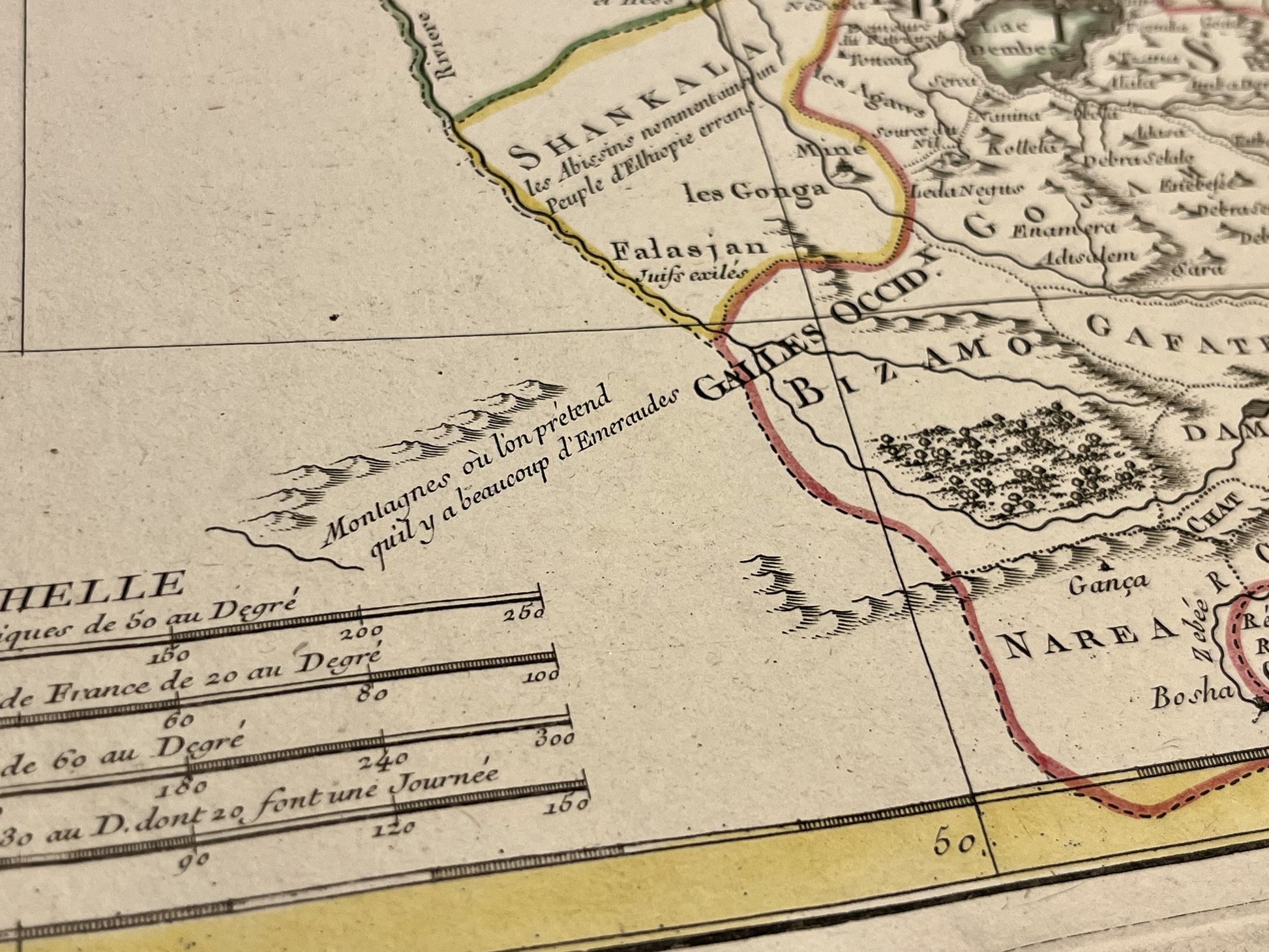 Carte ancienne afrique de l'Est Ethiopie