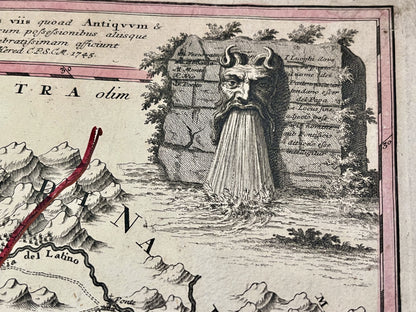 Carte ancienne authentique du Latium