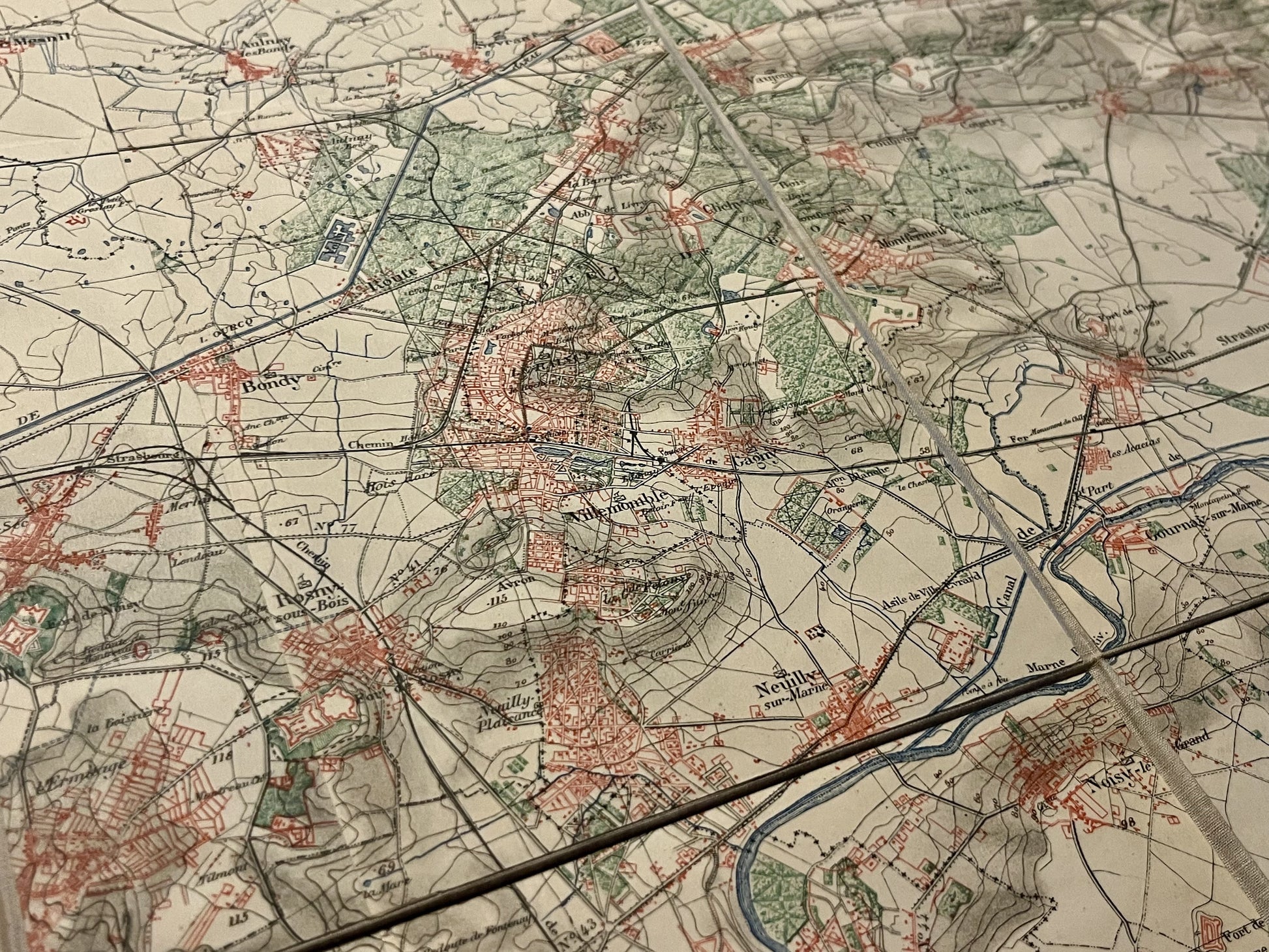 Carte ancienne banlieue parisienne