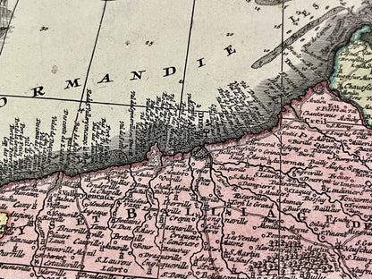 Carte ancienne côte de la Manche Seine-Maritime