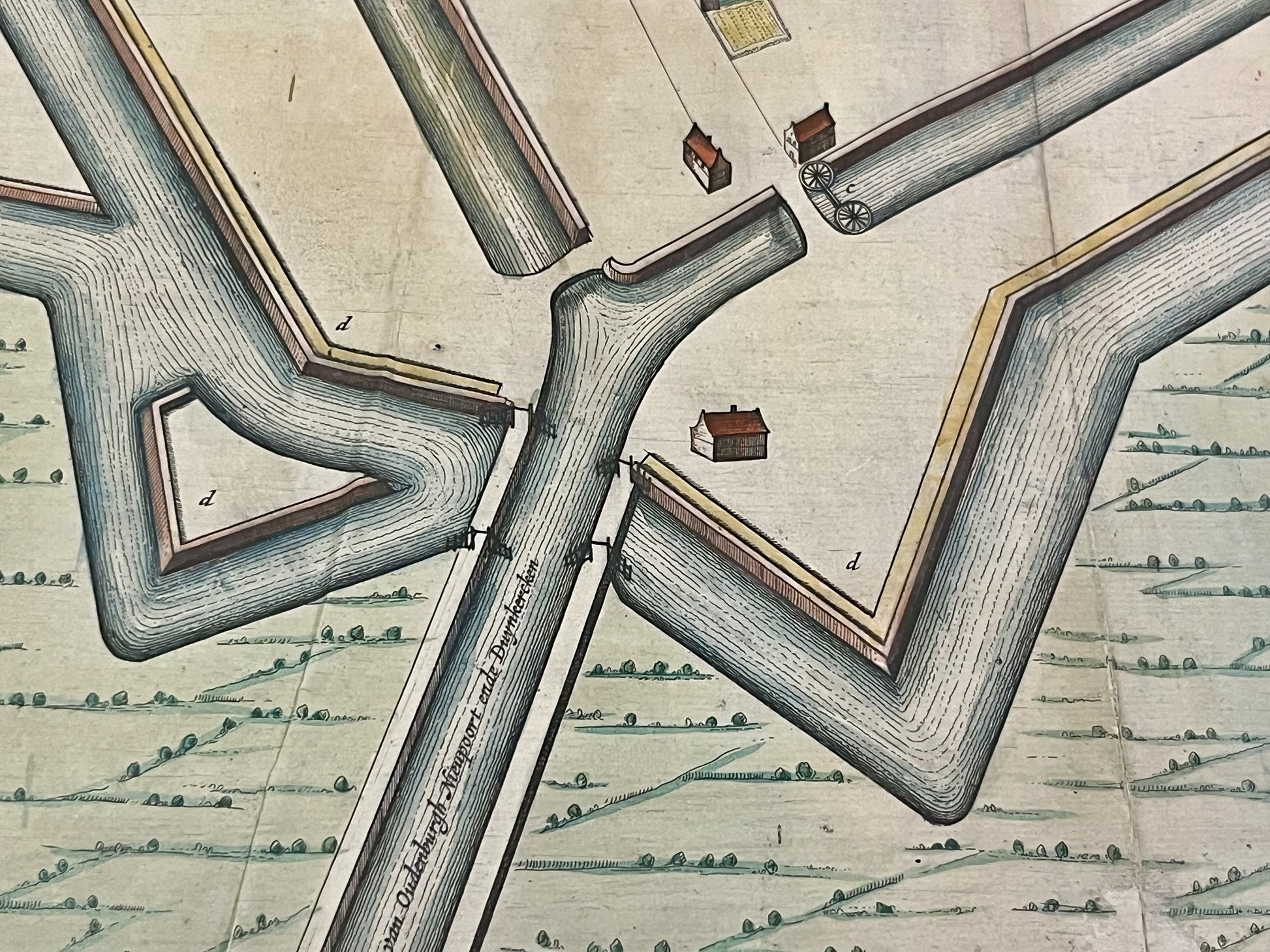 Carte ancienne canaux Belgique