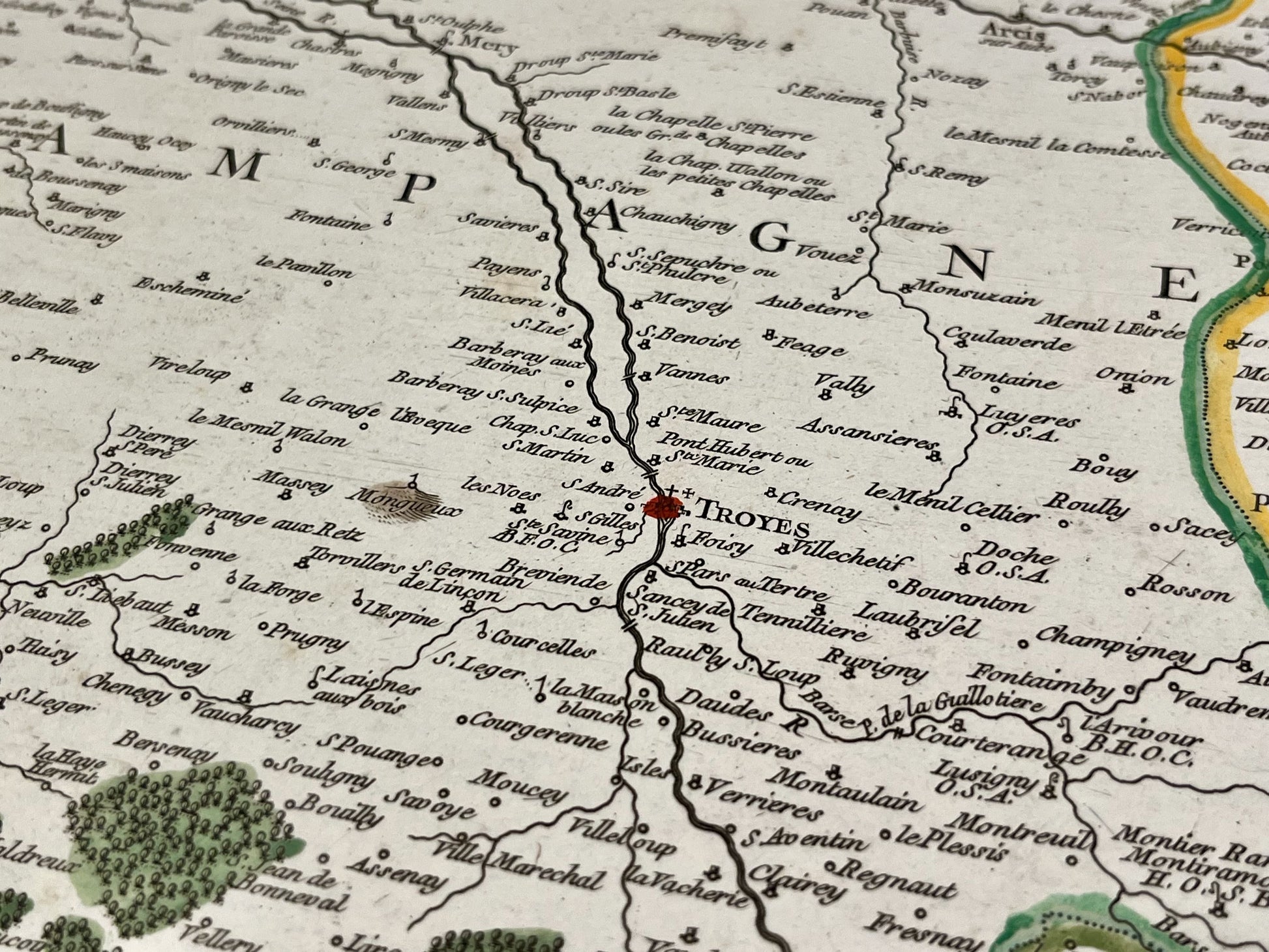 Carte ancienne champagne Troyes