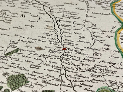 Carte ancienne champagne Troyes