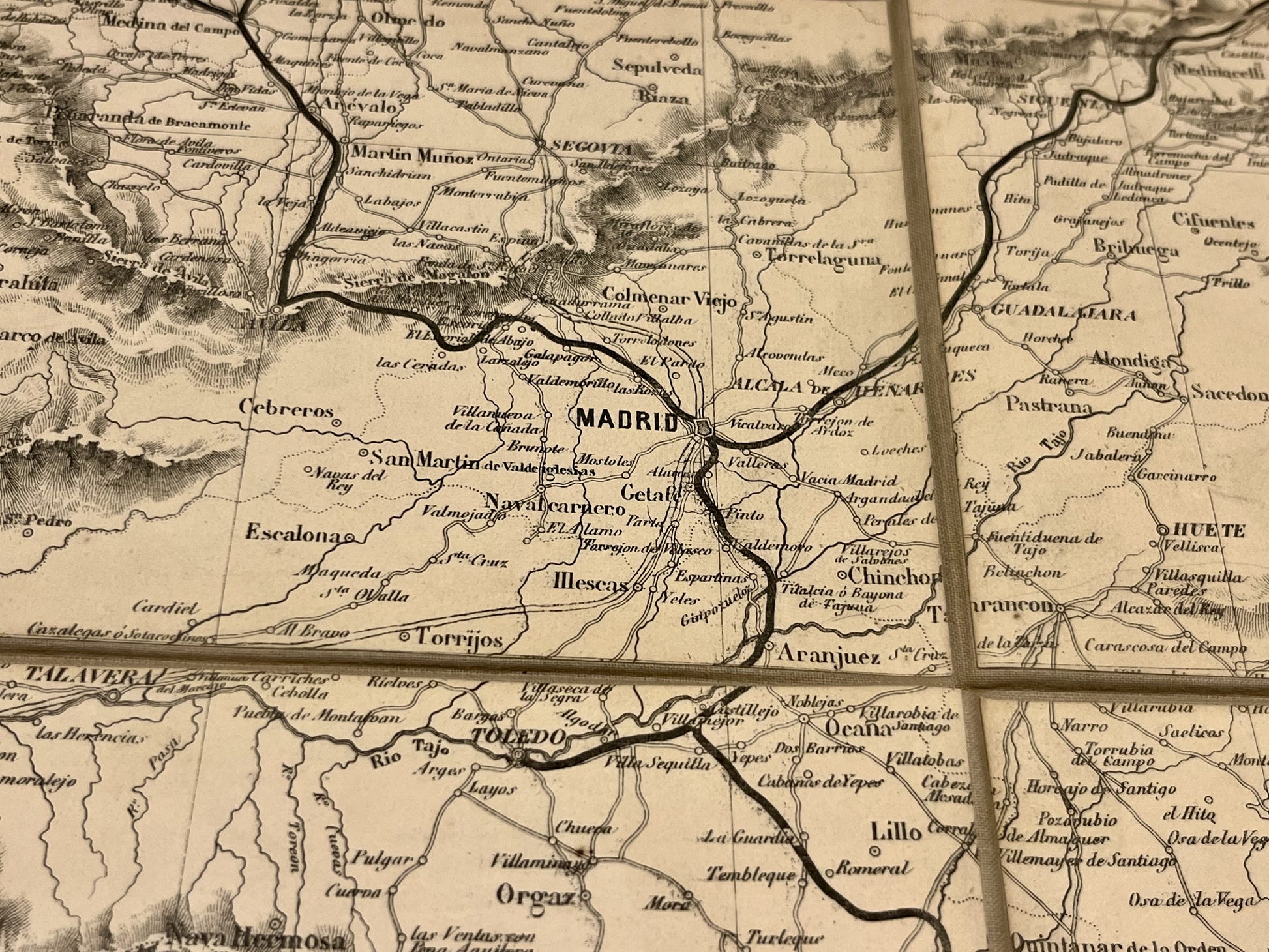 Carte ancienne chemins de Fer Madrid