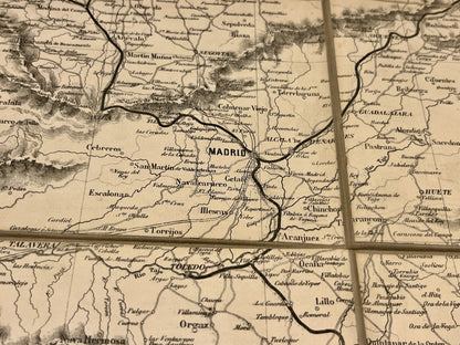 Carte ancienne chemins de Fer Madrid