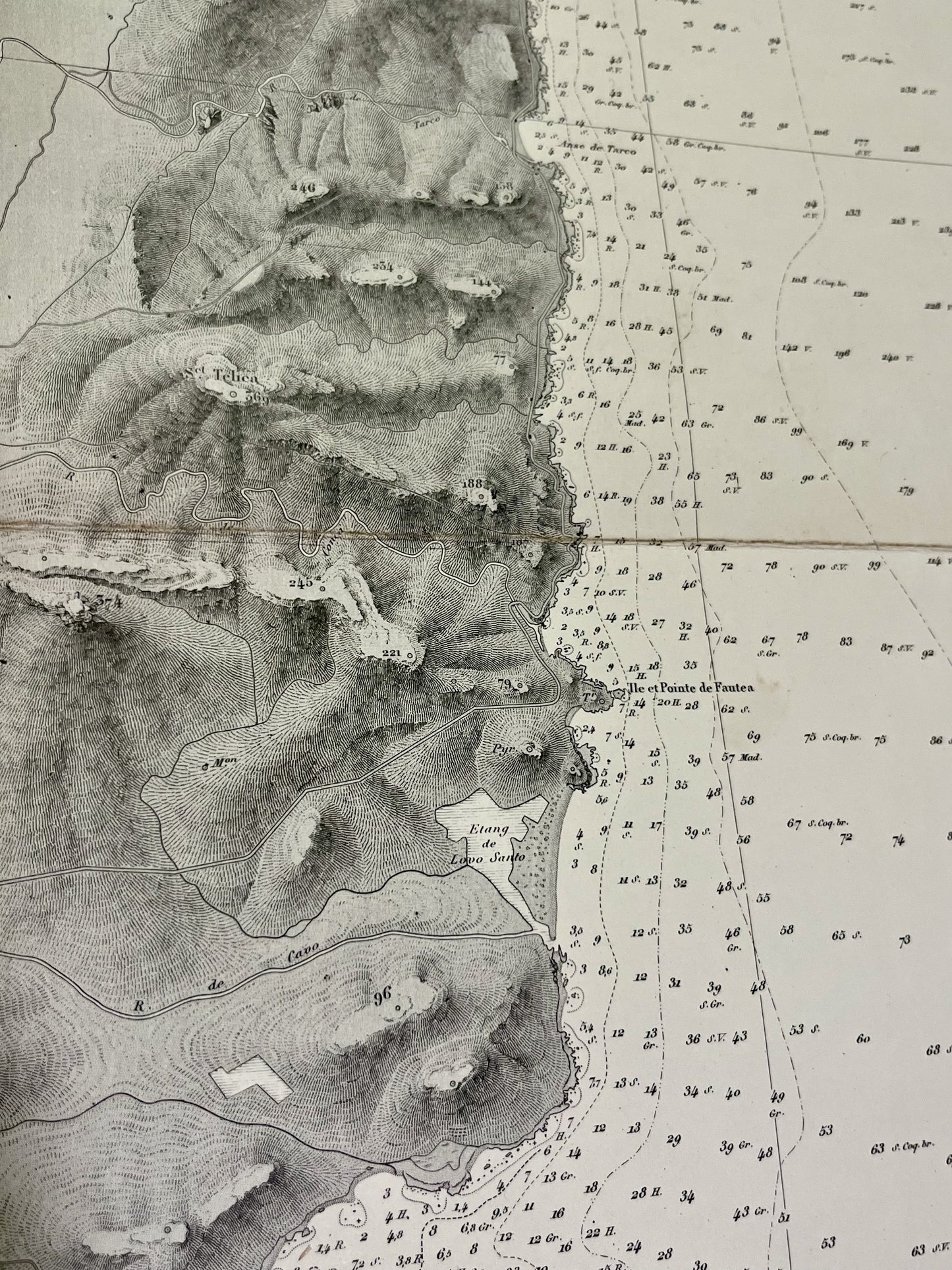 Carte ancienne cote Corse Porto-Vecchio