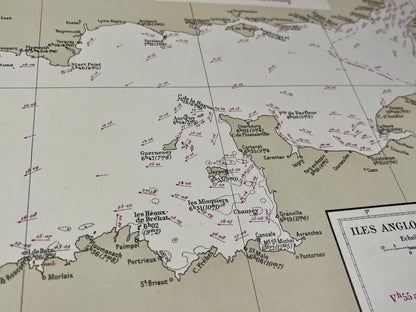 Carte ancienne courants de Maree