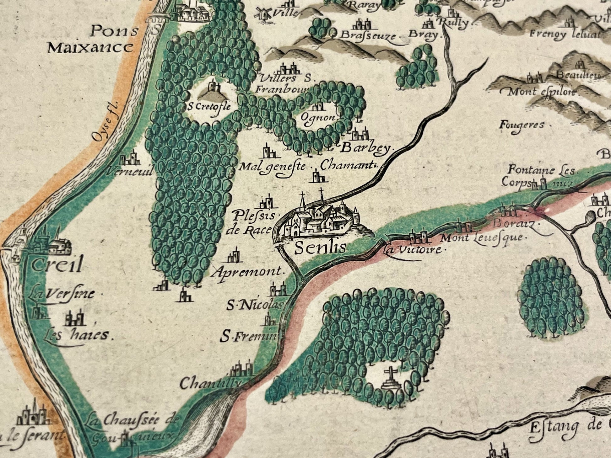 Carte ancienne de Senlis et environs