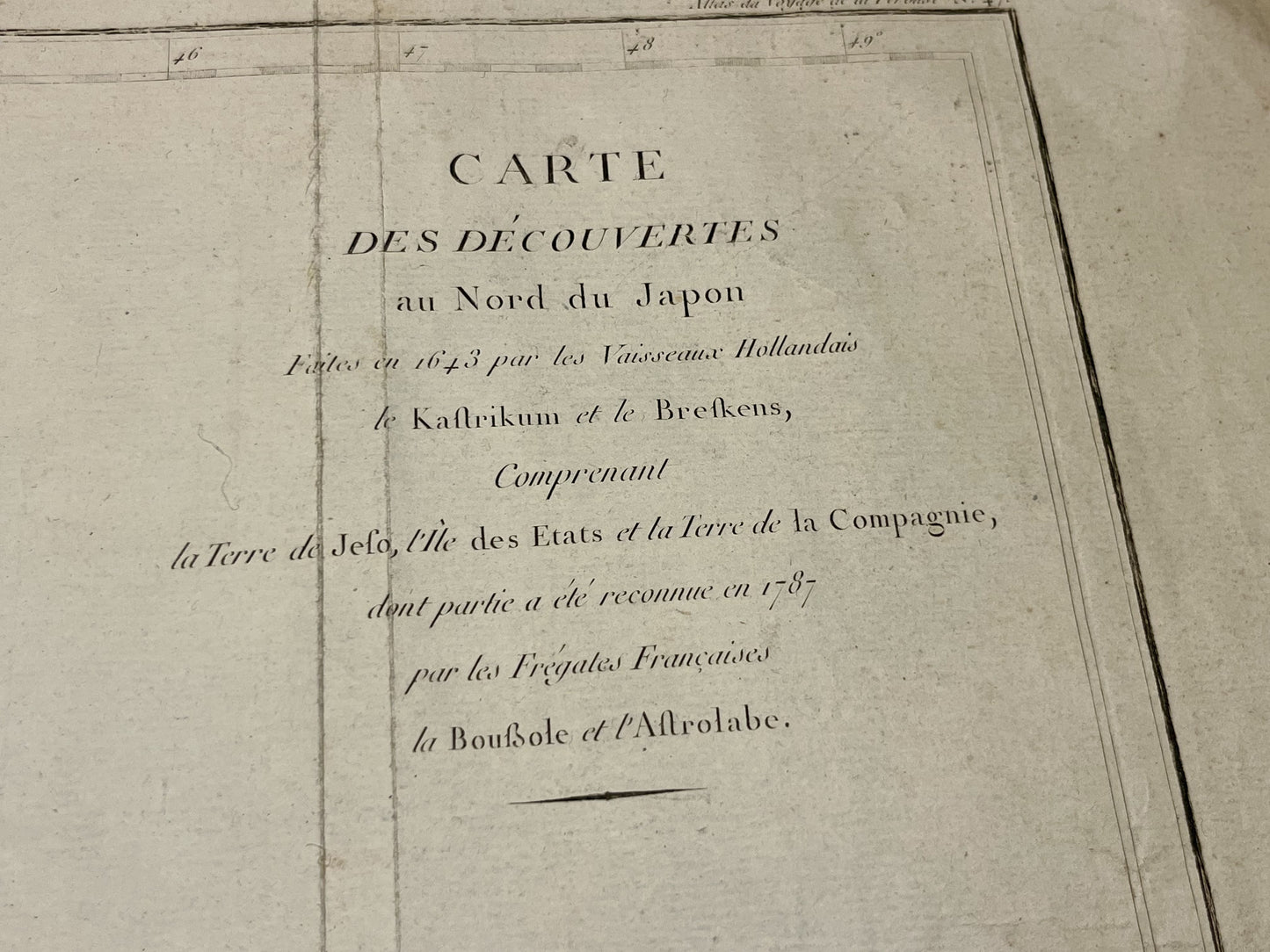 Carte ancienne decouverte Japon la Perouse