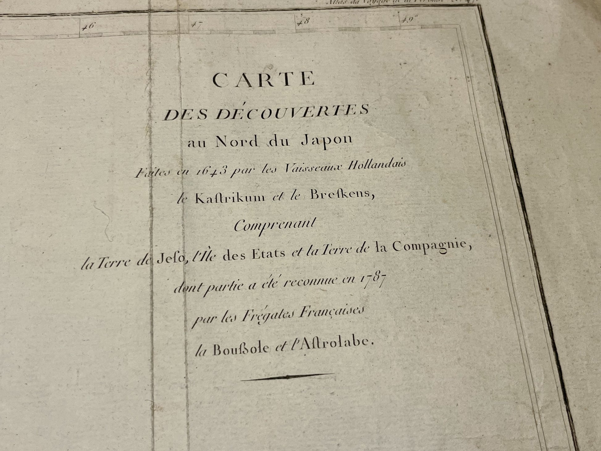 Carte ancienne decouverte Japon la Perouse