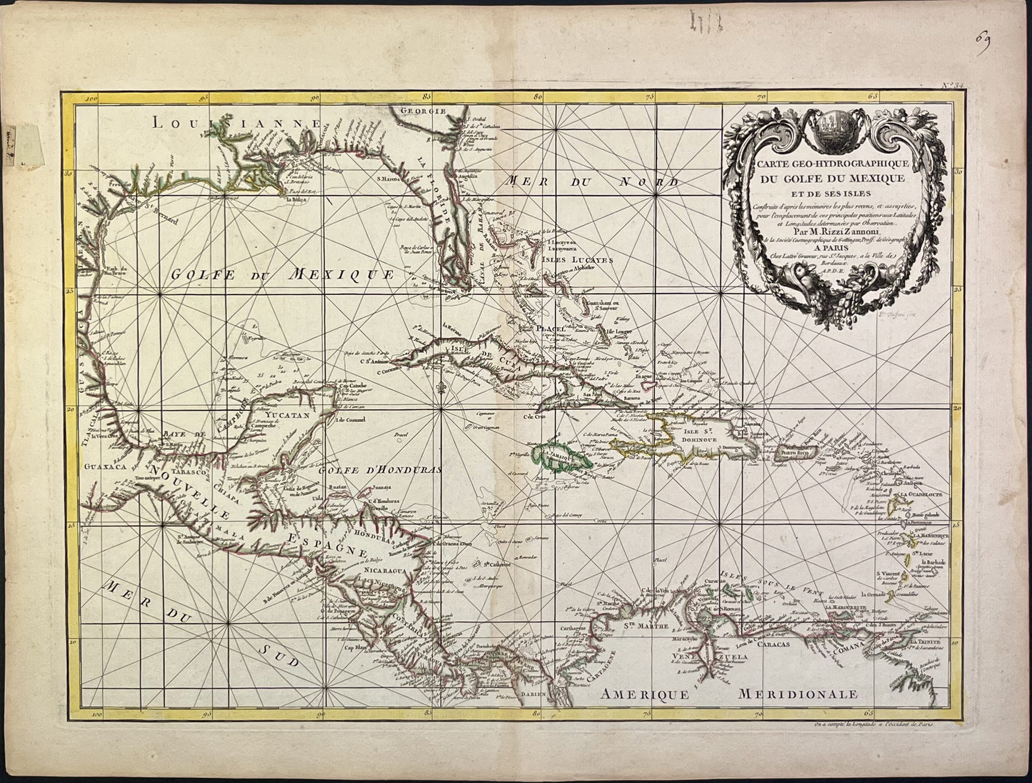 Carte ancienne des Caraibes