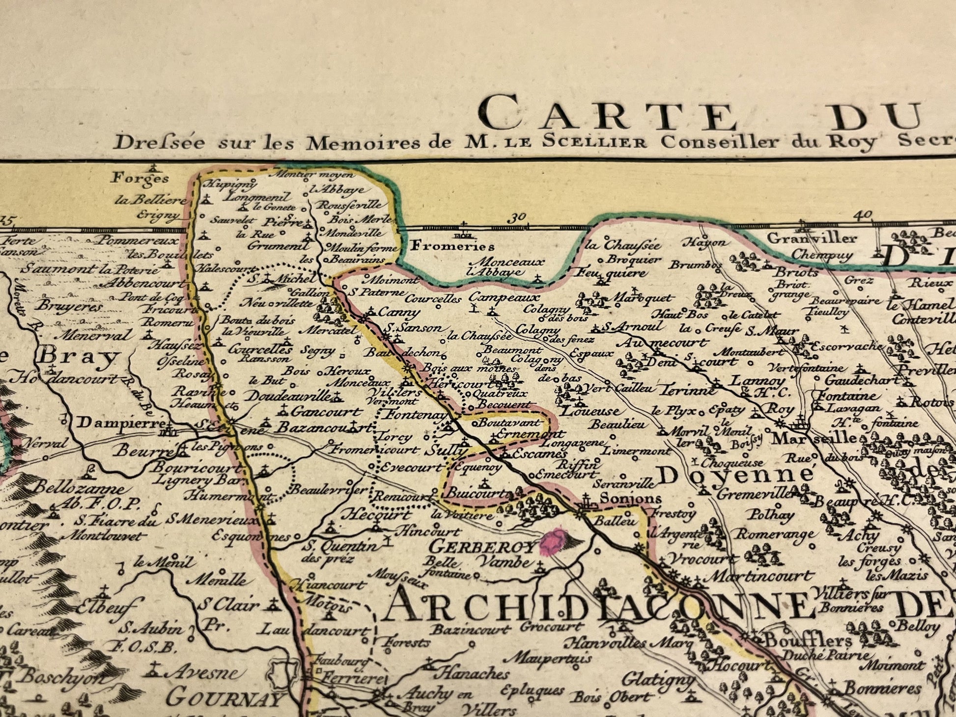 Carte ancienne diocese Beauvais 