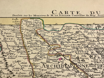 Carte ancienne diocese Beauvais 