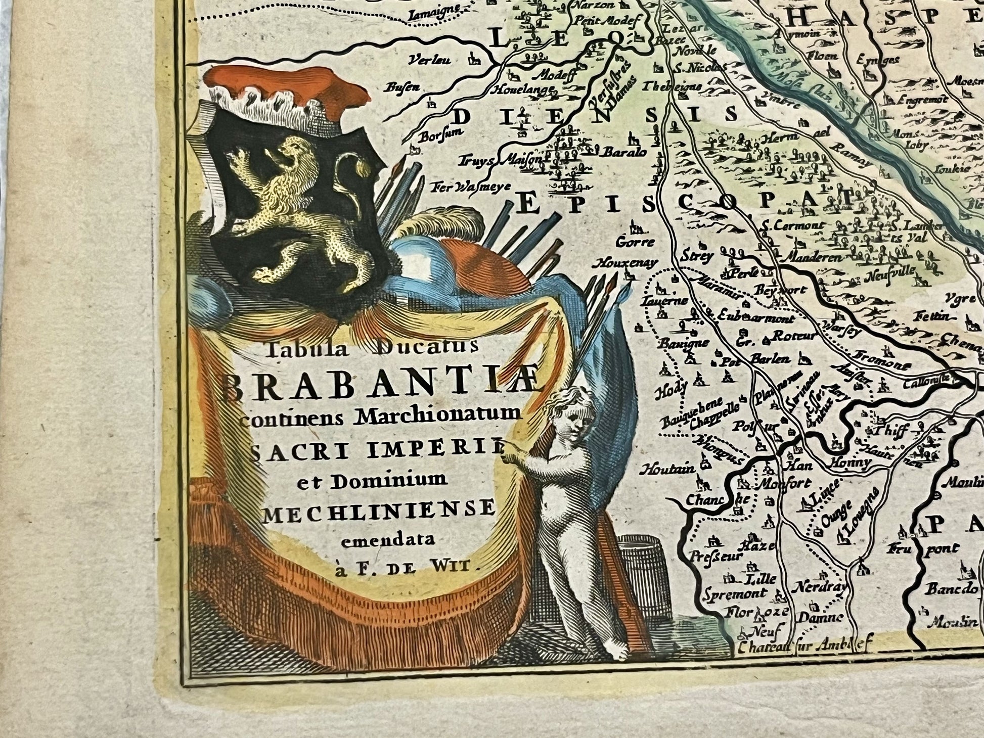 Carte ancienne du Duche de Brabant par Frederik de Wit