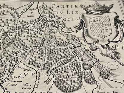 Carte ancienne foret Ardennes