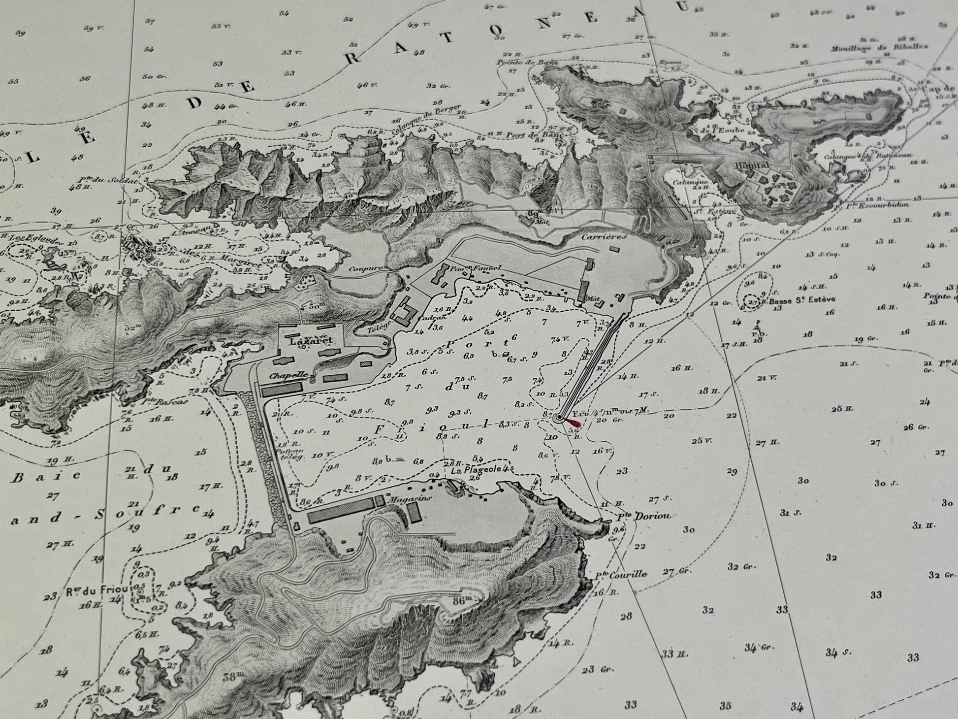 Carte ancienne ile de Ratoneau