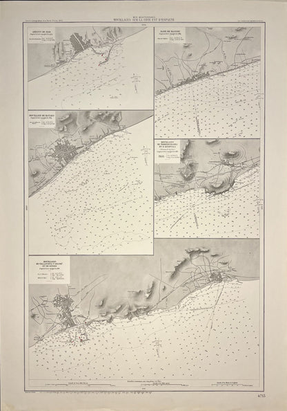 Carte ancienne mouillages Catalogne