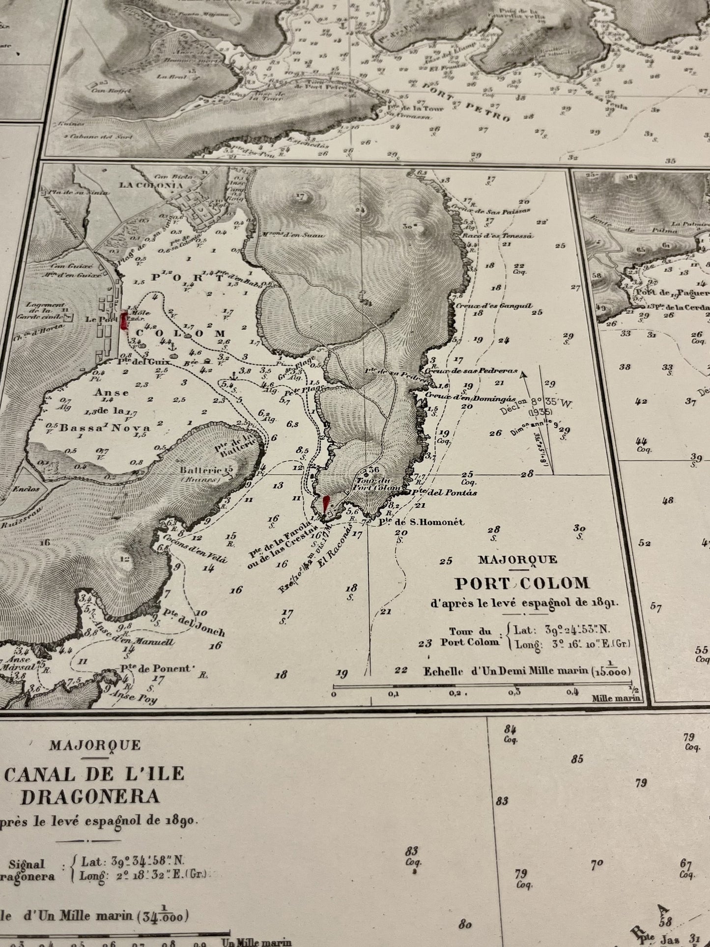 Carte ancienne mouillages de Majorque