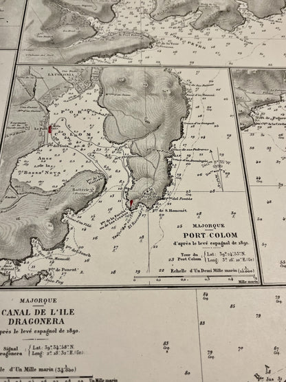 Carte ancienne mouillages de Majorque