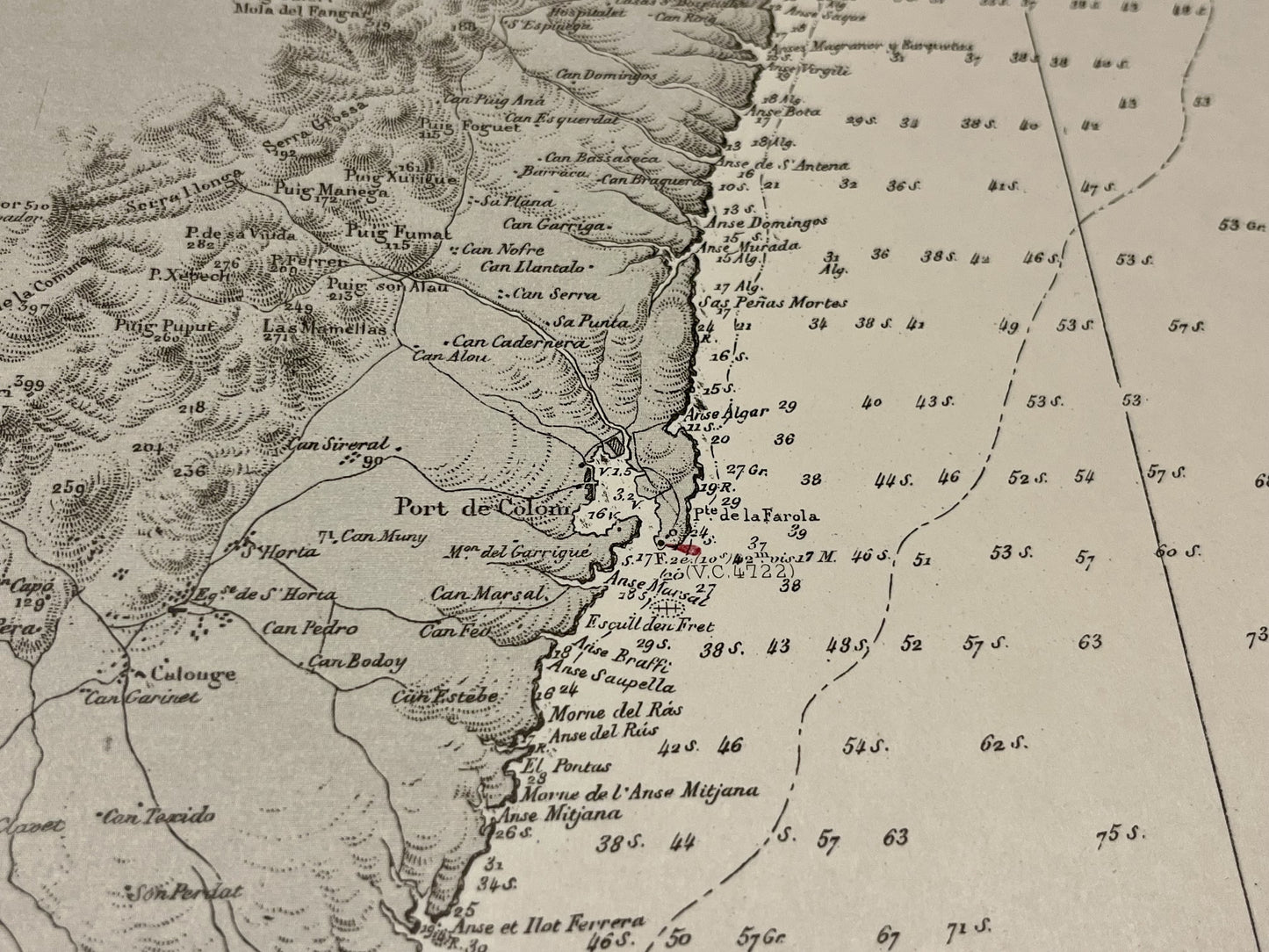 Carte ancienne port de Colom Majorque