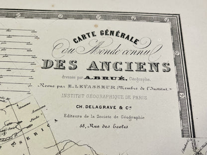 Carte ancienne represantant monde connu anciens Brue
