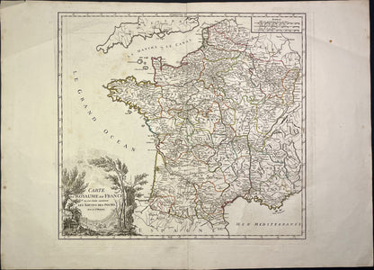 Carte ancienne route des postes