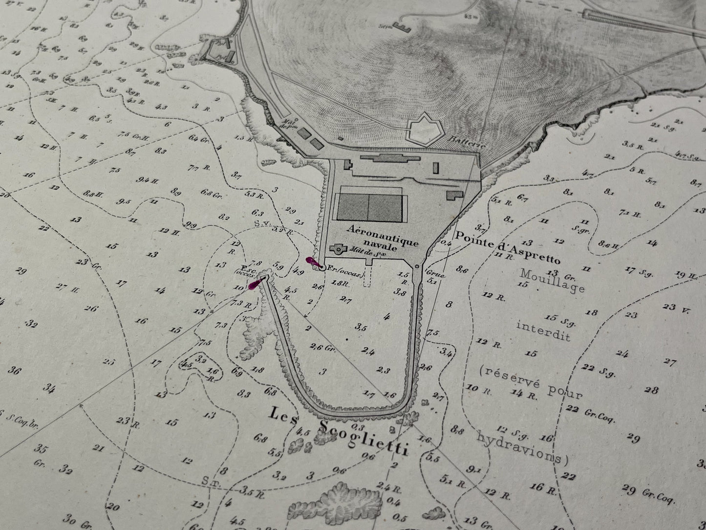Carte ancienne scoglietti ajaccio
