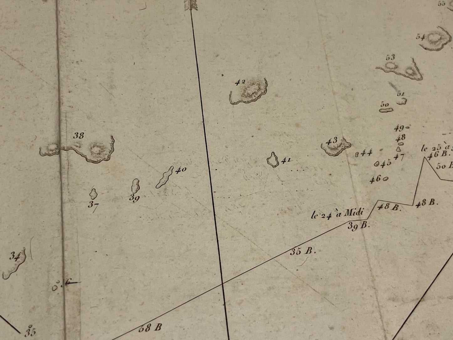 Carte ancienne terres vues par la Perouse