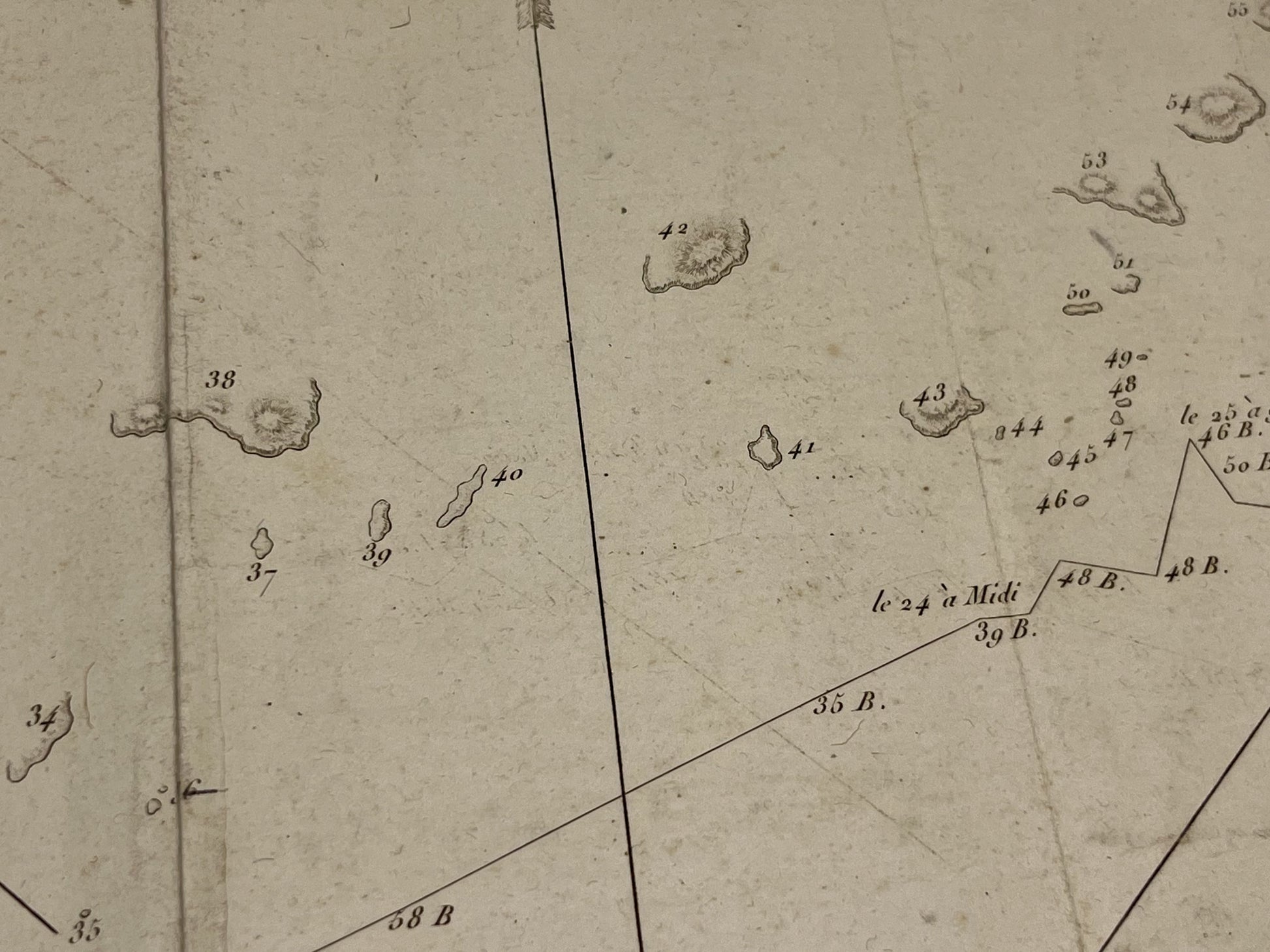 Carte ancienne terres vues par la Perouse