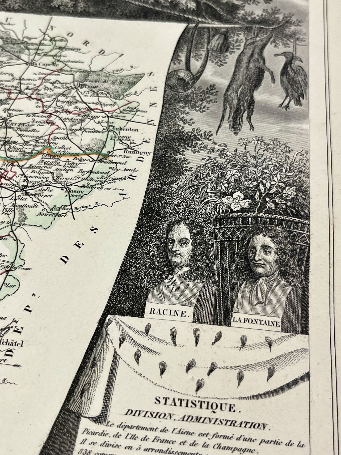 Carte ancienne vintage Aisne