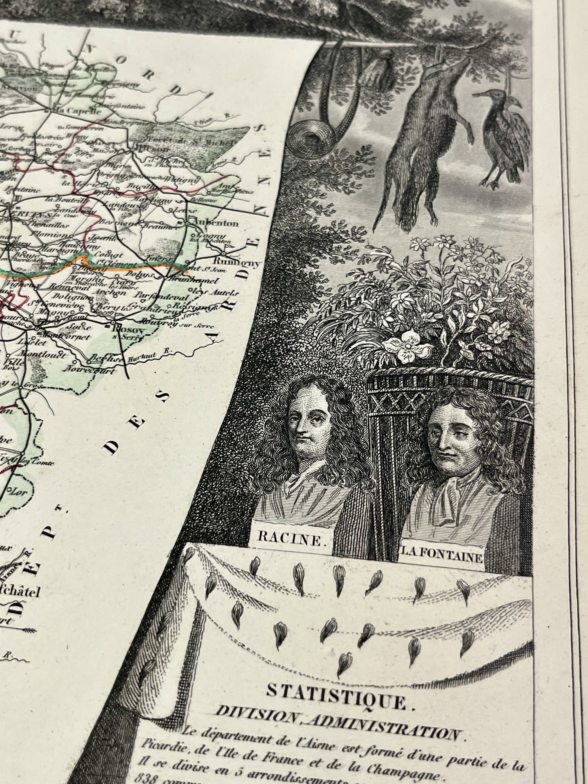 Carte ancienne vintage Aisne