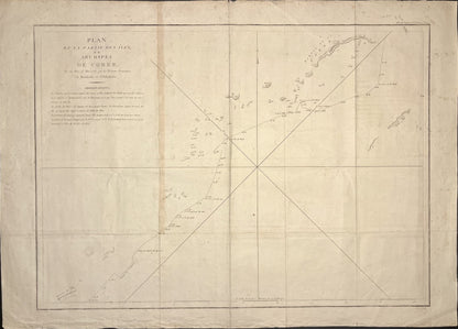 Carte ancienne voyage la Perouse Coree