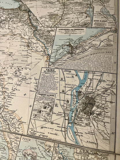 Carte authentique ancienne Afrique Caire Alexandrie