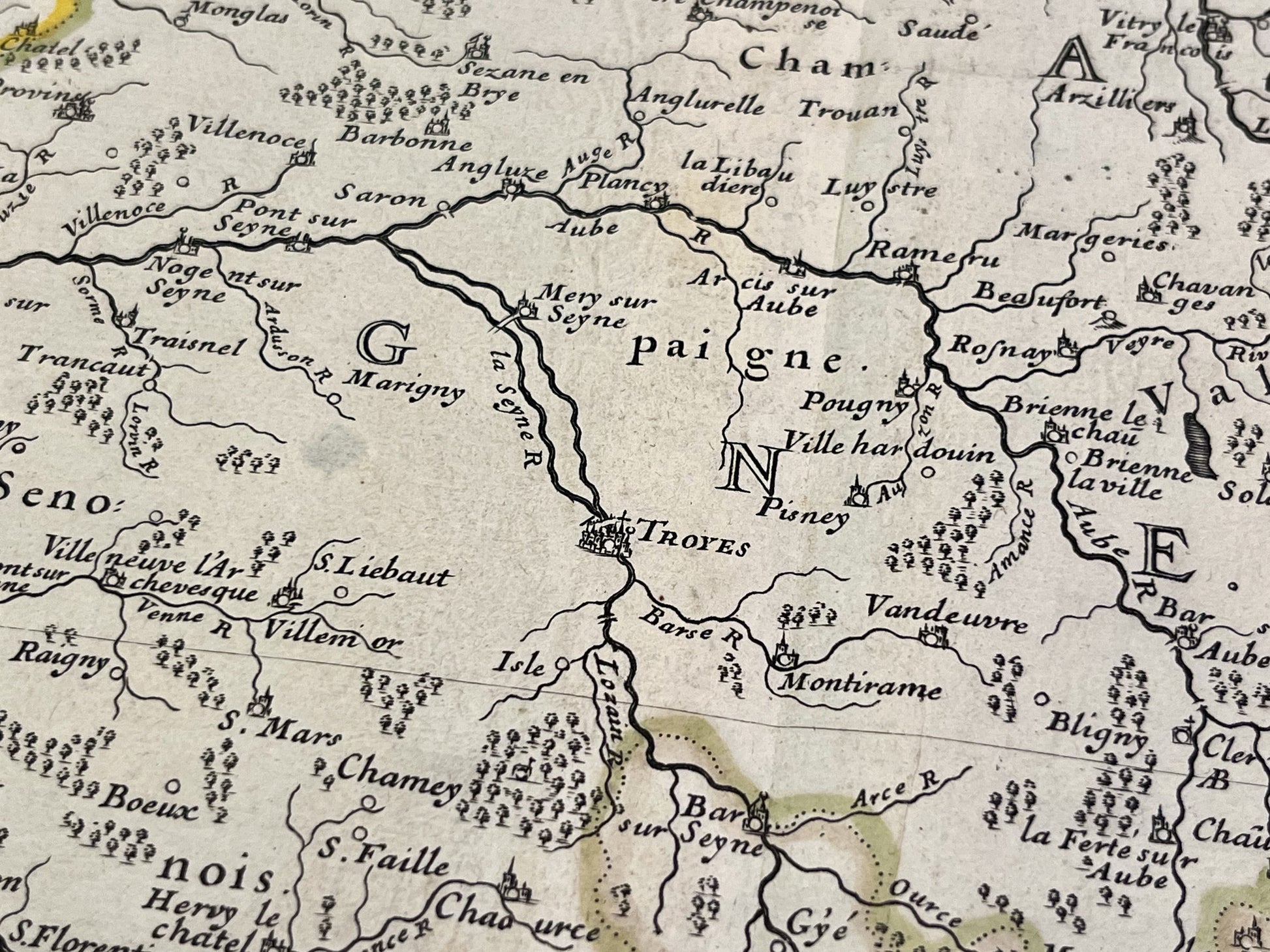 Carte champagne vintage XVIIe siecle