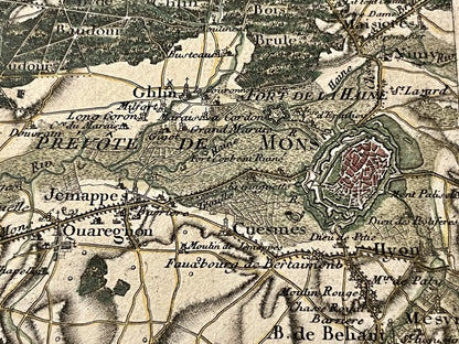 Carte de Ferraris ancienne de Mons