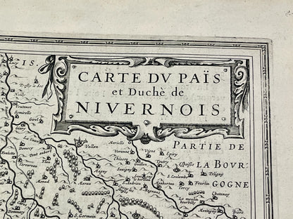 Carte du pais et Duche de Nivernois par Hondius