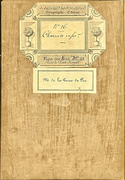 Carte entoilee ancienne Charente Inferieure