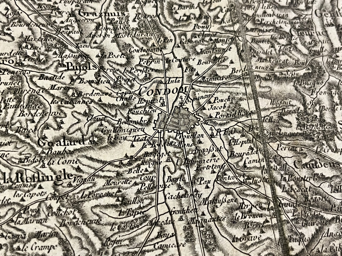 Carte geographique Cassini ancienne Condom Gers