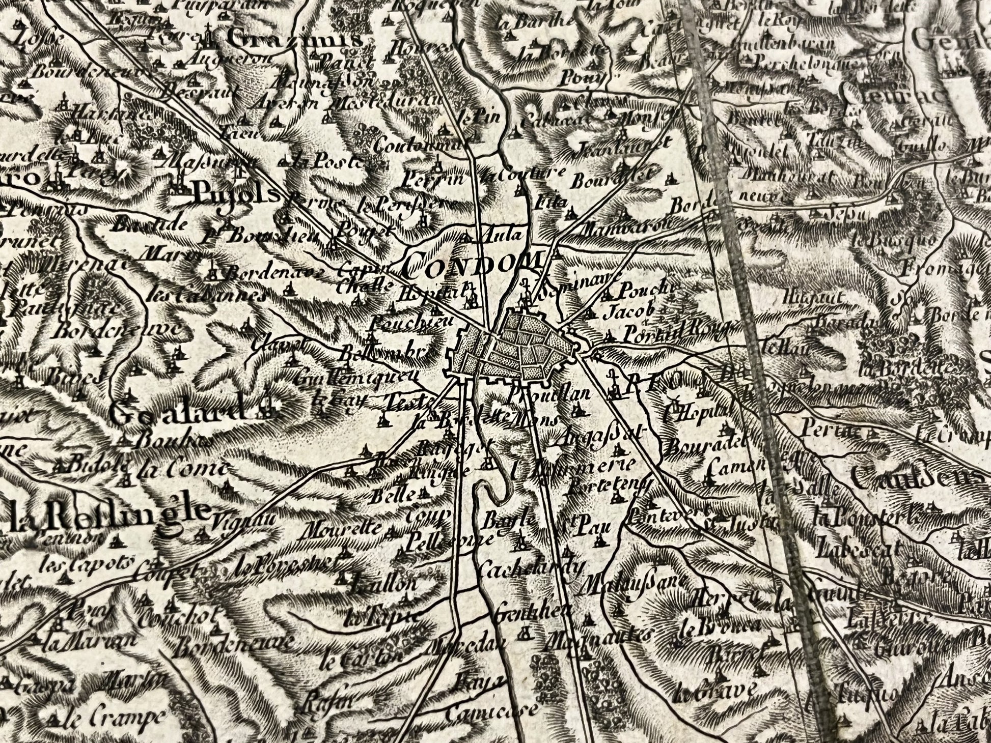 Carte geographique Cassini ancienne Condom Gers