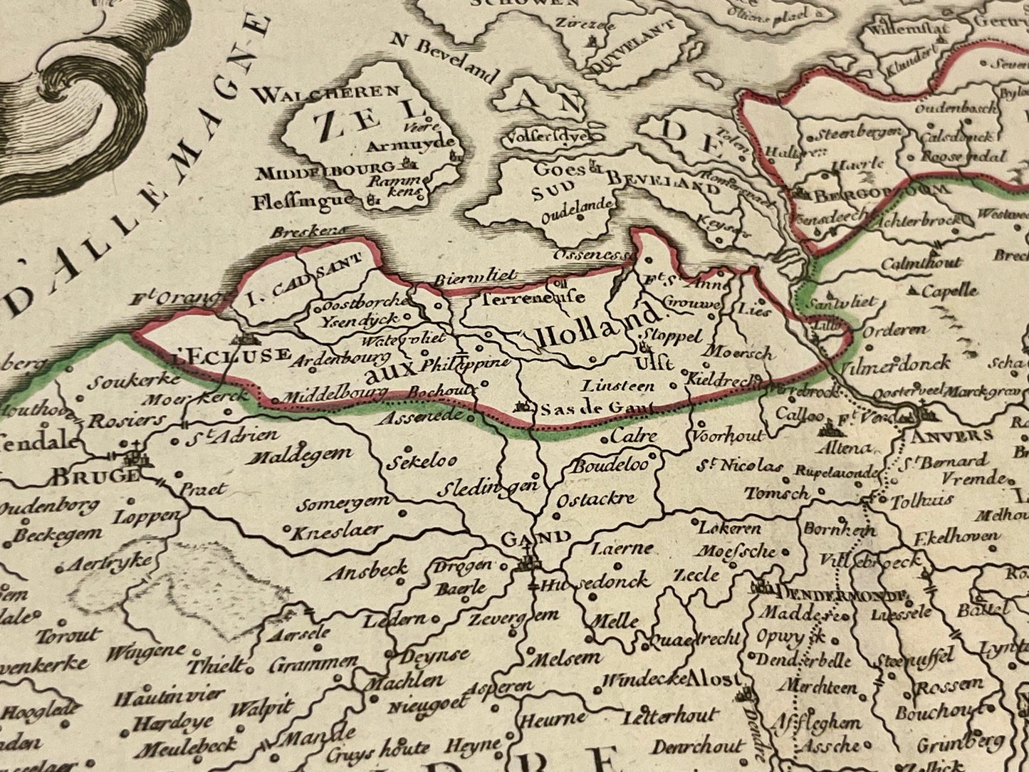 Carte geographique Flandres Belges ancienne