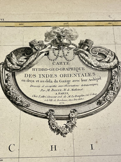 Carte geographique Indes Orientales par Rigobert Bonne